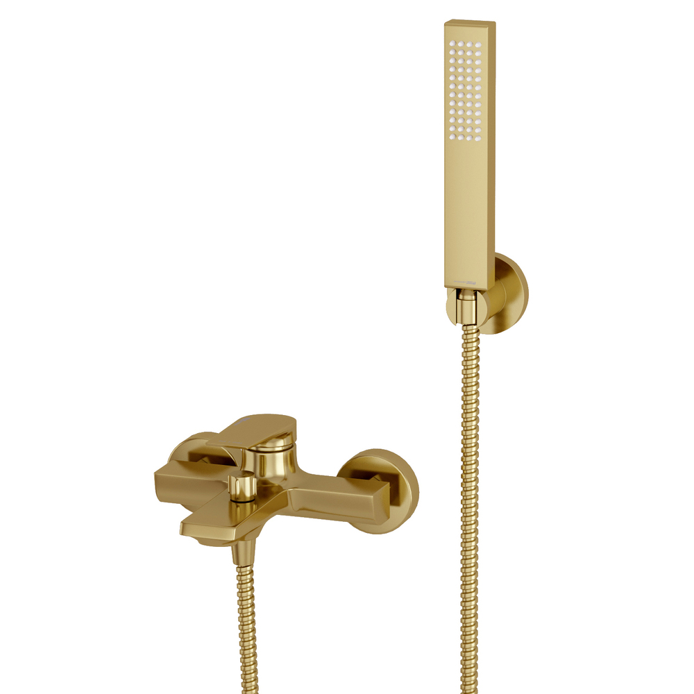 Смеситель для ванны WasserKraft Abens золото однорычажный с коротким изливом с лейкой (5501) смеситель для ванны wasserkraft aisch 5501 9062825