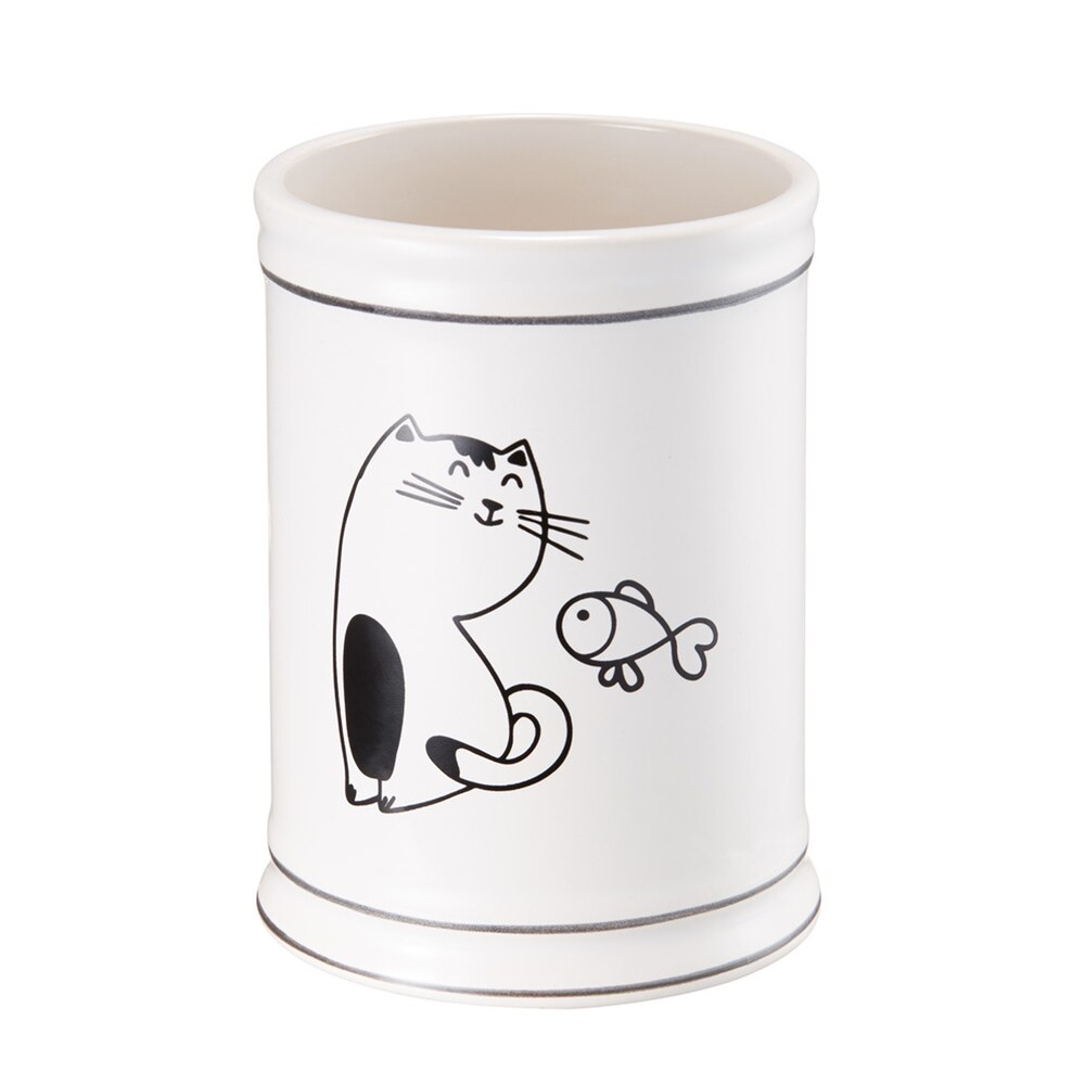Стакан для ванной Fora Happy Cats настольный керамика белый (FOR-HC044) стакан для ванной fora bounty настольный керамика бежевый for bou044