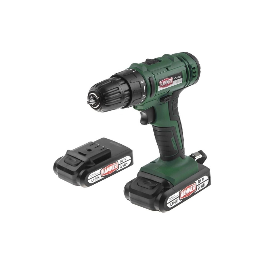 Шуруповерт аккумуляторный Hammer ACD18BS 18В 2x2Ач 45Нм 680329 — купить ...