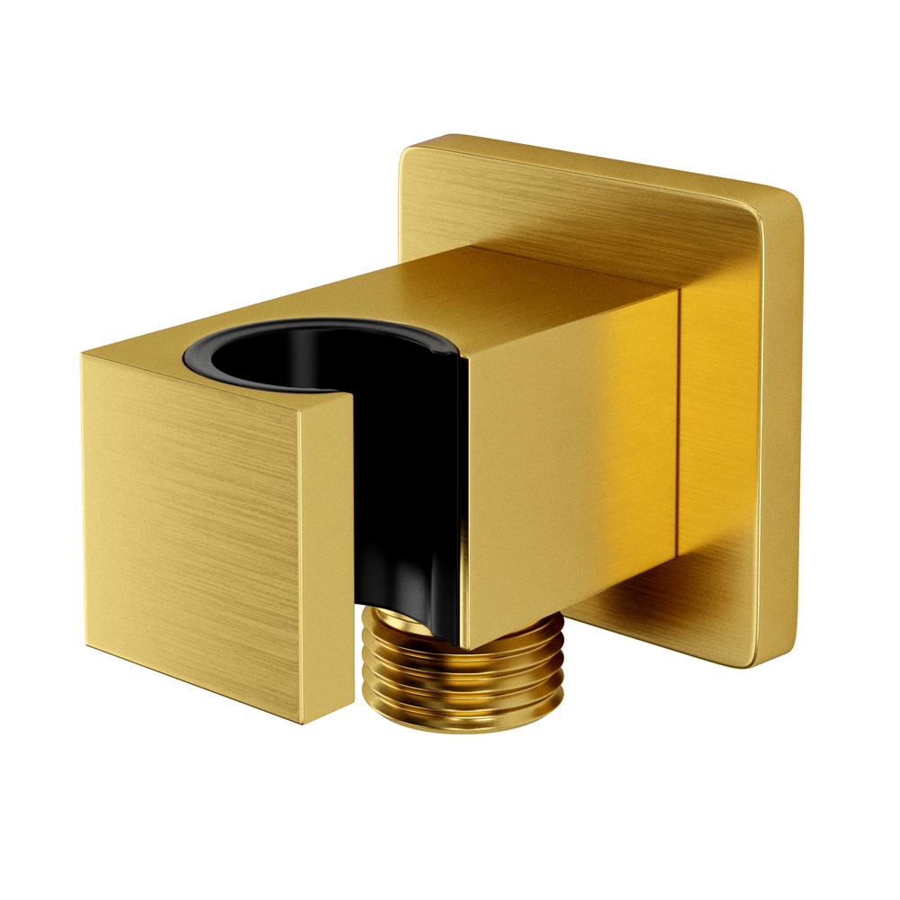 Подключение шланга WasserKraft с держателем латунь золото (A184) подключение шланга wasserkraft встраиваемая продукция a134 9062611