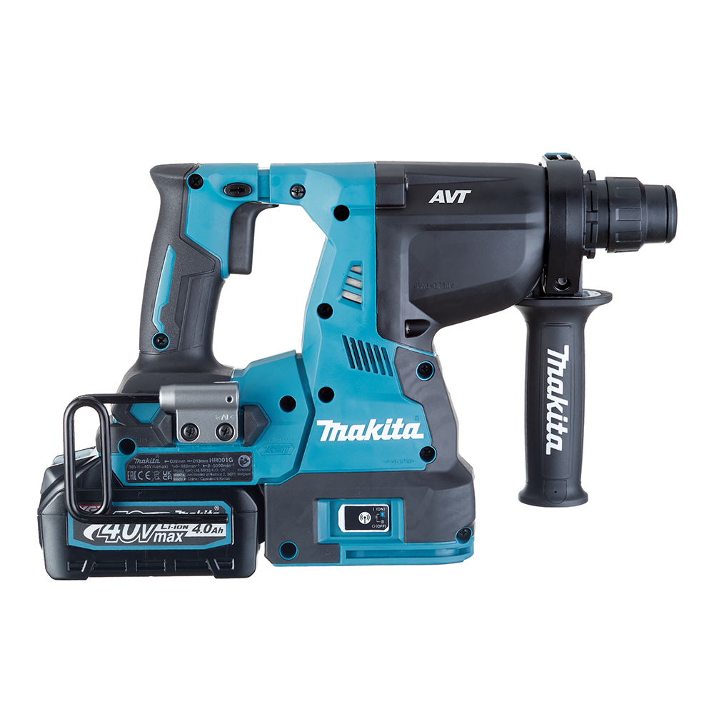 фото Перфоратор аккумуляторный makita (hr001gm201) 40 вт 2,8 дж 40в 2х4ач li-ion sds-plus 2 акб и зу