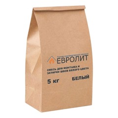 Смесь для монтажа и затирки швов ЕвроЛит для гипсовых изделий белая 5 кг