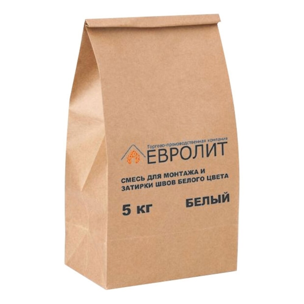 Смесь для монтажа и затирки швов ЕвроЛит для гипсовых изделий белая 5 ...