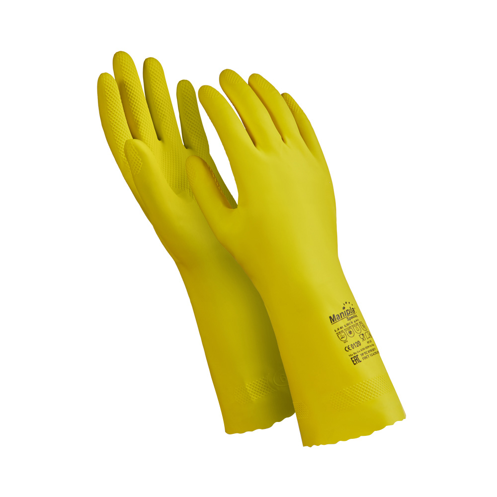 перчатки хозяйственные homex с хлопковым напылением очень нежные размер m Перчатки хозяйственные латексные Манипула специалист с хлопковым напылением размер L