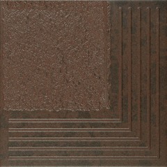Клинкерная ступень Керамин Каир 4У угловая коричневая 298x298x8 мм (15 шт.=1,33 кв.м)