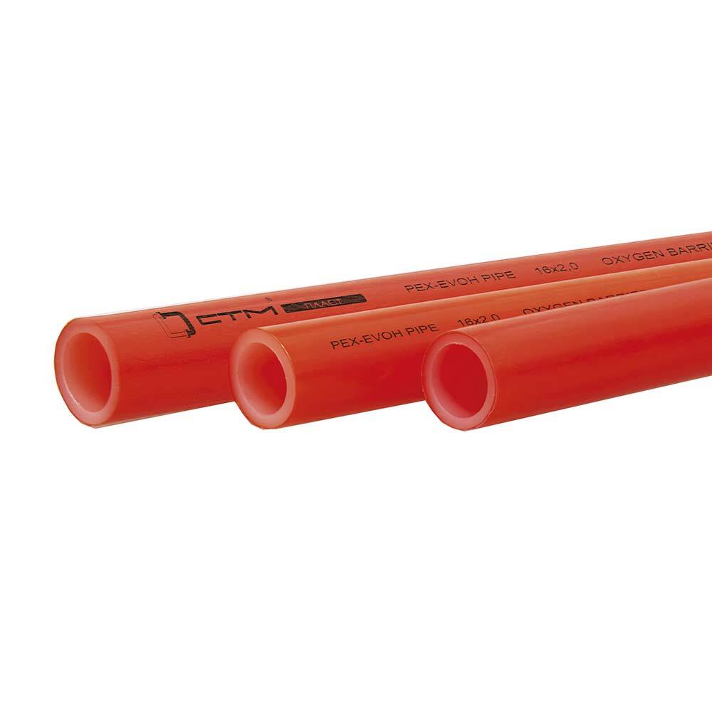 Труба из сшитого полиэтилена PE-X СТМ 16х2 мм для теплого пола c антидиффузионным слоем EVOH (200 м) красная труба из сшитого полиэтилена pe x 16х2 мм для теплого пола c антидиффузионным слоем evoh 100 м красная