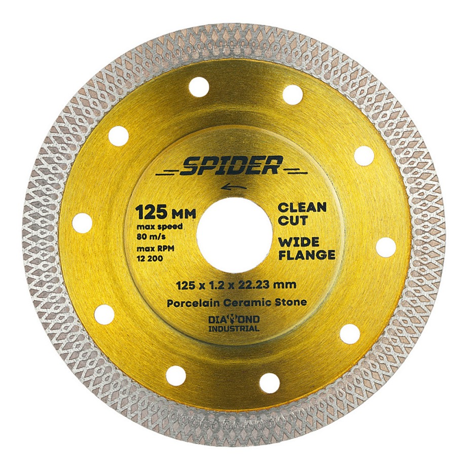 Диск алмазный по керамограниту Diamond Industrial Spider 125x22,23x1,2 ...