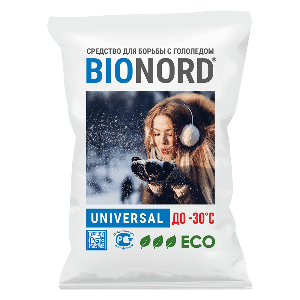 Реагент противогололедный Bionord Universal -30 °С 23 кг