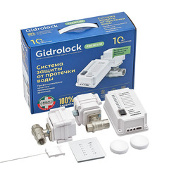 Система контроля протечки воды abs-пластик/латунь Gidrоlock Premium RADIO (GlockPremRADBUG 1/2) 1/2 полнопроходной 220 В