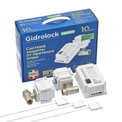 Система контроля протечки воды abs-пластик/латунь Gidrоlock Premium (GlockPremBUG 3/4) 3/4 полнопроходной 220 В