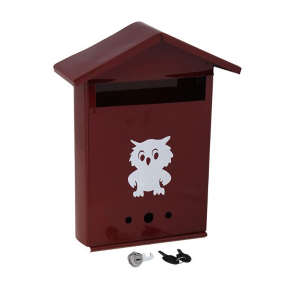 Ящик почтовый Домик с замком вишневый красивый яркий мини почтовый ящик ручной работы