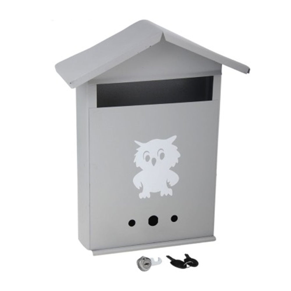 Ящик почтовый Домик с замком серый красивый яркий мини почтовый ящик ручной работы