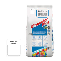 Затирка цементная Mapei Ultracolor Plus 100 белая 2 кг