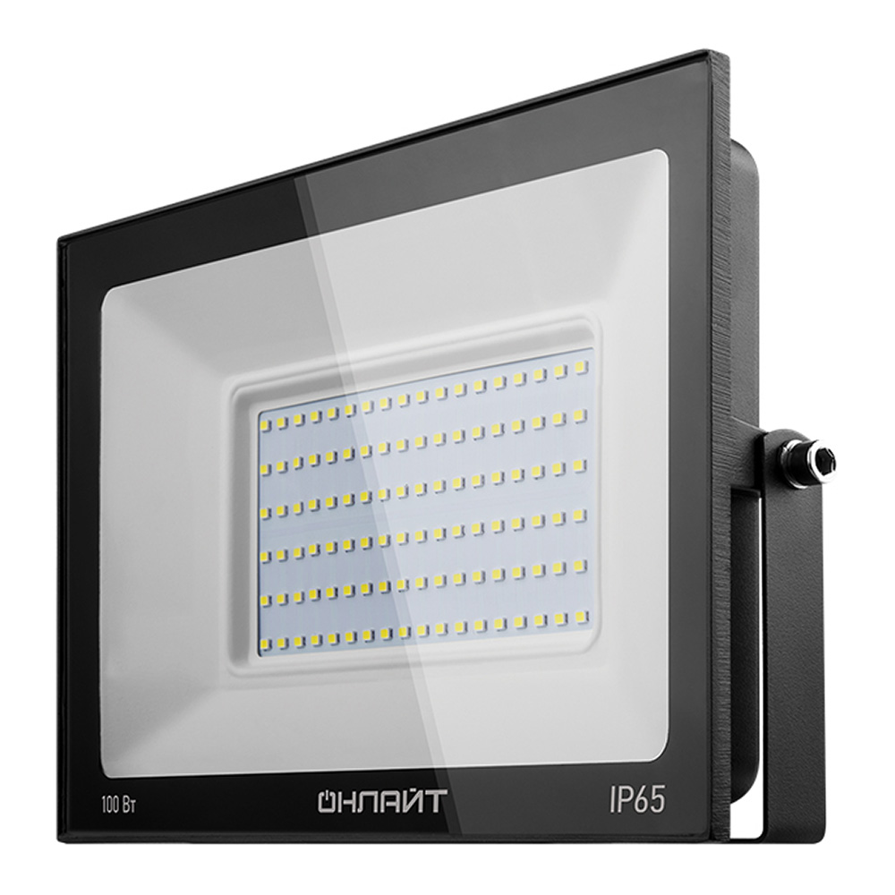 фото Прожектор светодиодный онлайт ofl 100 вт 220-230 в ip65 4000к пылевлагозащищенный черный (61947)