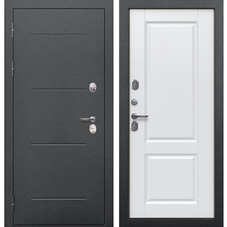 Дверь входная с терморазрывом Ferroni Isoterma левая антик серебро - велюр белый софт 960х2050 мм