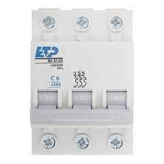Автоматический выключатель ETP ВА 47-63 (11311) 3P 6А тип С 4,5 кА 400 В на DIN-рейку