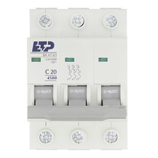Автоматический выключатель ETP ВА 47-63 (11319) 3P 20А тип C 4,5 кА 400 В на DIN-рейку