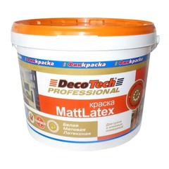 Краска DecoTech Маттлатекс влагостойкая 9л