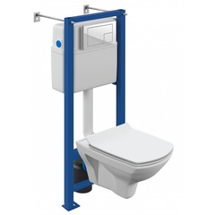 Система инст ДЕЛФИ VECTOR 64119+унитазCARINA XL CO DPL EO slim+кнопкаCORNER бел.пластик