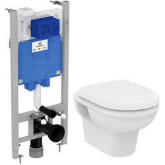 Система инст. Ideal Standart+унитаз+крышка+кнопкаERX002602АА EXACTO (R002601+R0464AA+09001+0115АА)