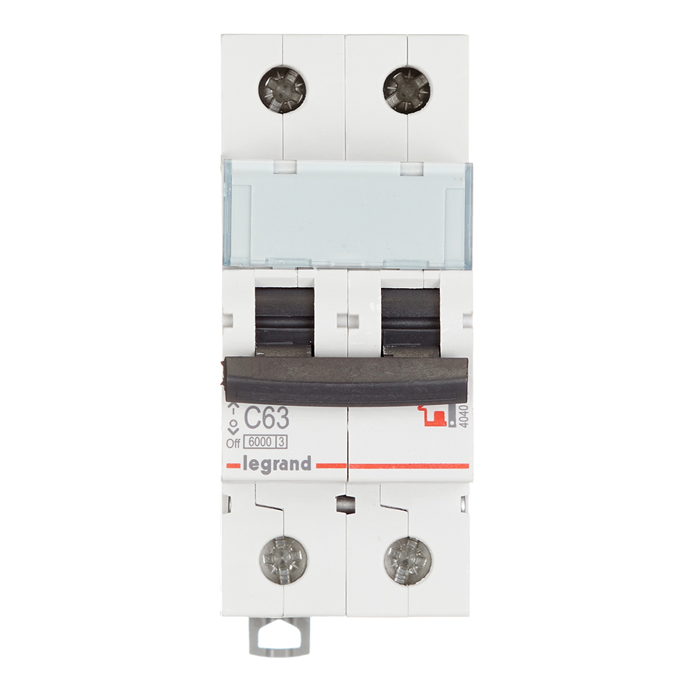 Автоматический выключатель Legrand TX3 2P 63А тип C 6 кА 230 В на DIN-рейку (404048)
