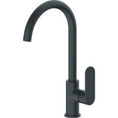 Смеситель для кухни Haiba HB70590-7 с высоким поворотным изливом однорычажный черный