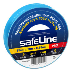 Изолента Safeline ПВХ синяя 15 мм 20 м