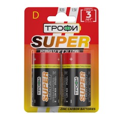 Батарейки Трофи R20-2BL SUPER HEAVY DUTY Zinc Б0023143