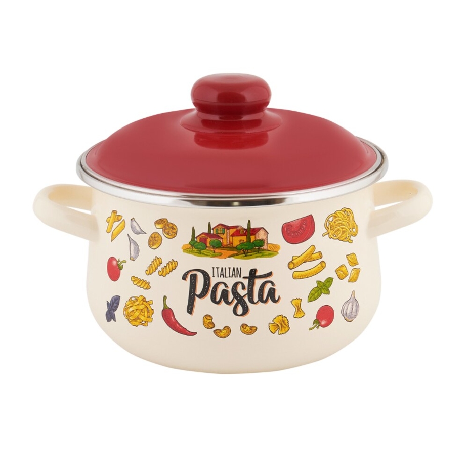 Кастрюля эмалированная 2л Pasta ITALIAN ТМ Appetite коническая 1с45я ...