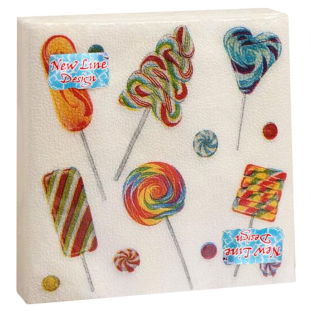 Салфетки бумажные 3-сл 33*33 New Line DESIGN Конфеты /20шт/ — купить в ...