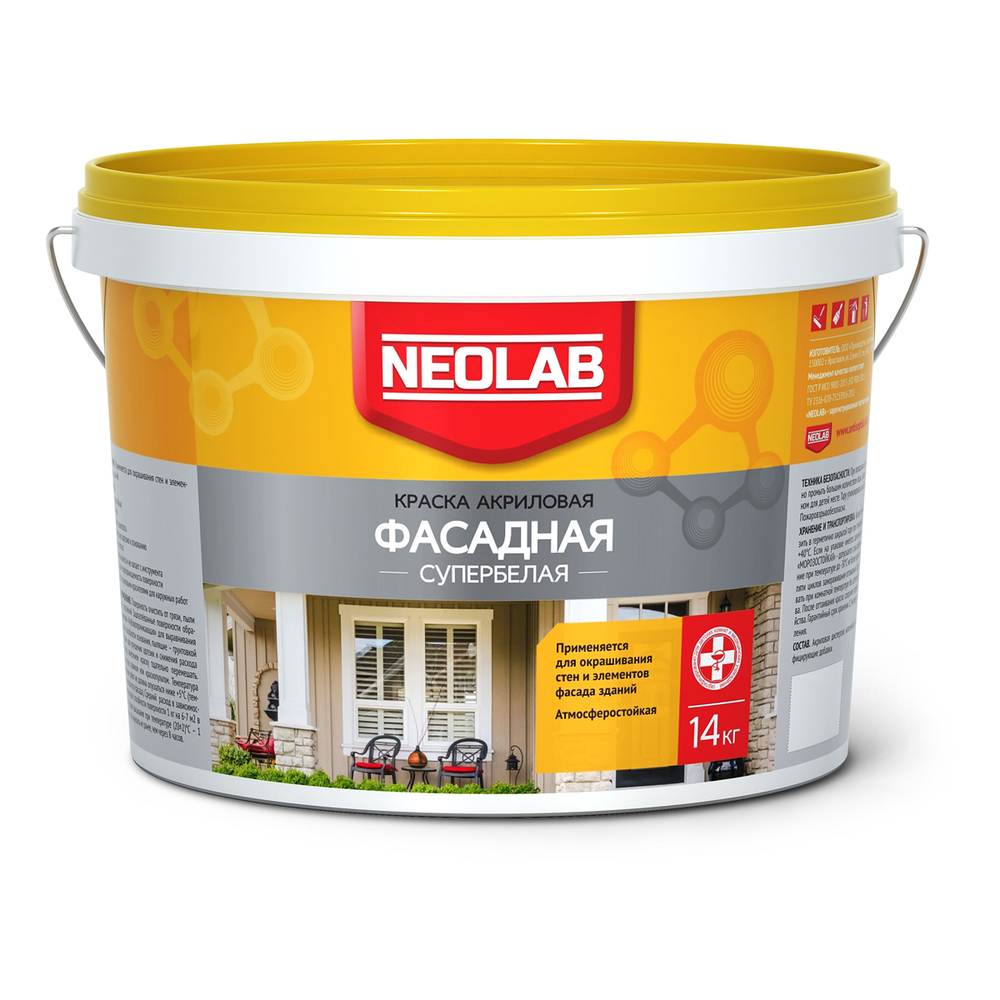 Краска акриловая фасадная супербелая Neolab 14кг — купить в Санкт ...
