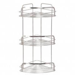 Полка угловая трехъярусная Vasnstore Modern Plus нержавеющая сталь 076-20
