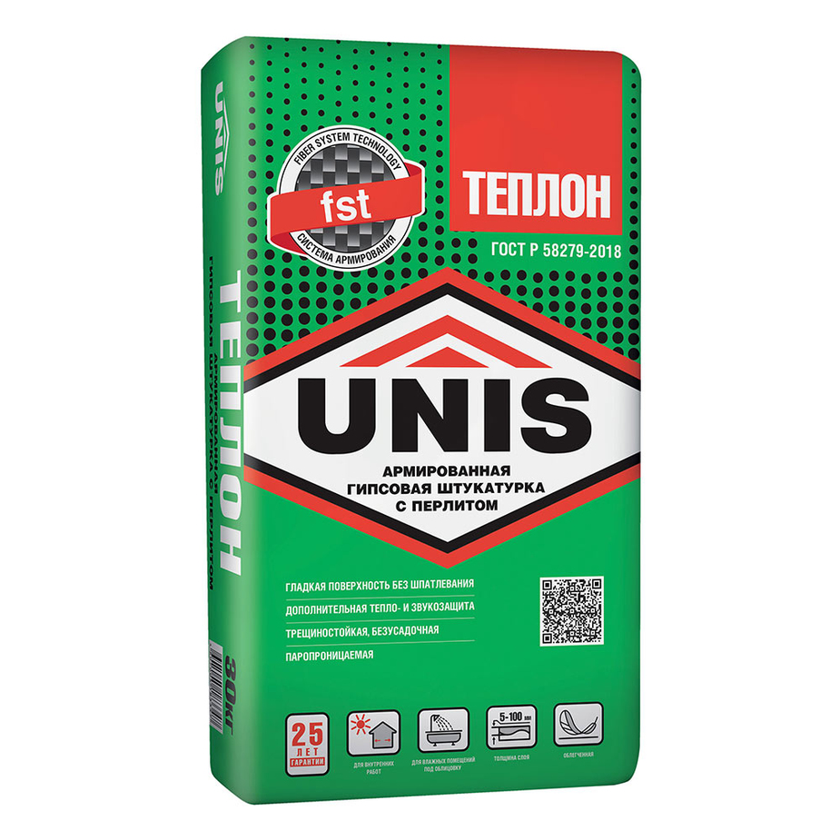 Штукатурка гипсовая Unis Теплон армированная 30 кг — купить в Петровиче ...