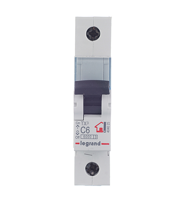 Автоматический выключатель Legrand TX3 1P 6А тип C 6 кА 230-400 В на DIN-рейку (404025)