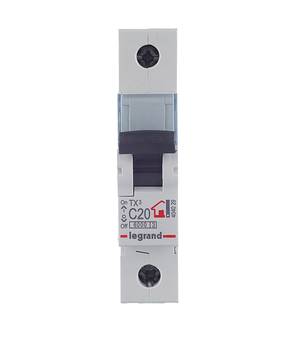 Автоматический выключатель Legrand TX3 1P 20А тип C 6 кА 230-400 В на DIN-рейку (404029)