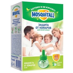 Жидкость для фумигатора Mosquitall защита для всей семьи от комаров 30 мл