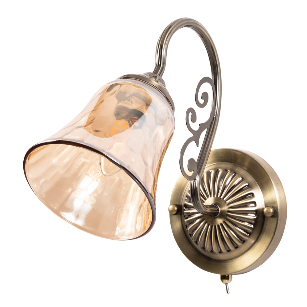 фото Бра arte lamp nicole (a2702ap-1ab) е27 60 вт 220 в золото ip20