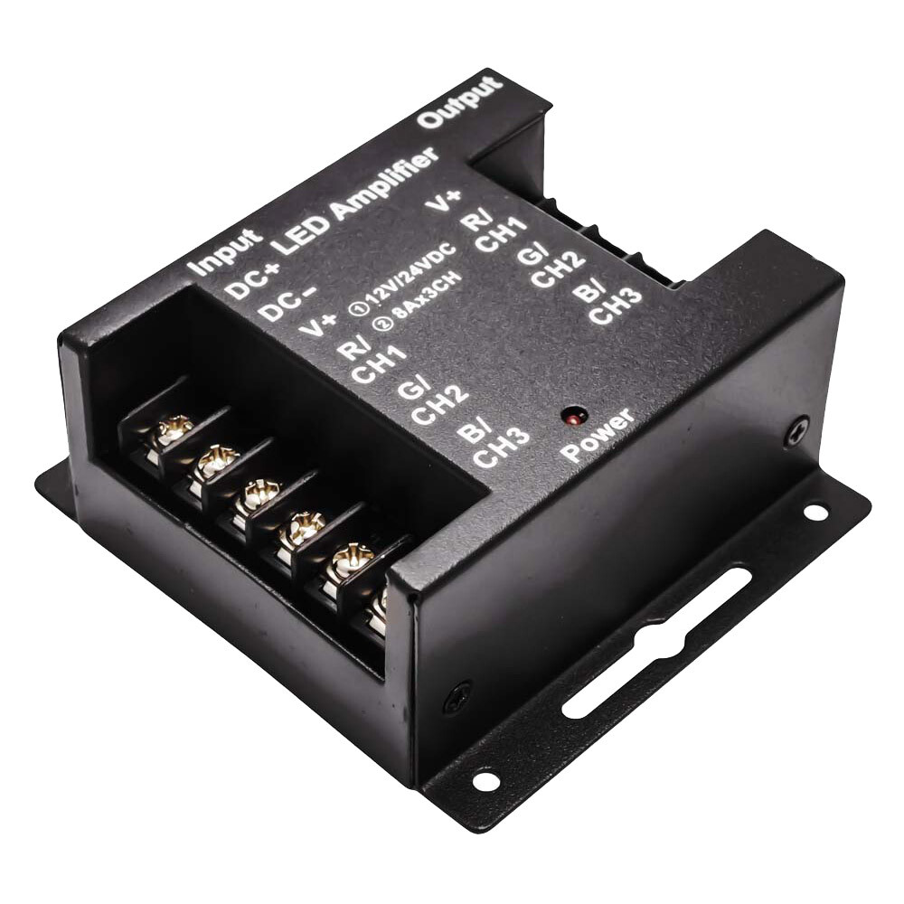 Усилитель контроллера RGB Apeyron (04-04) 288 Вт 12/24 В IP33 диммер для светодиодной ленты 12 24 в 36 72 вт ip33 apeyron 04 05