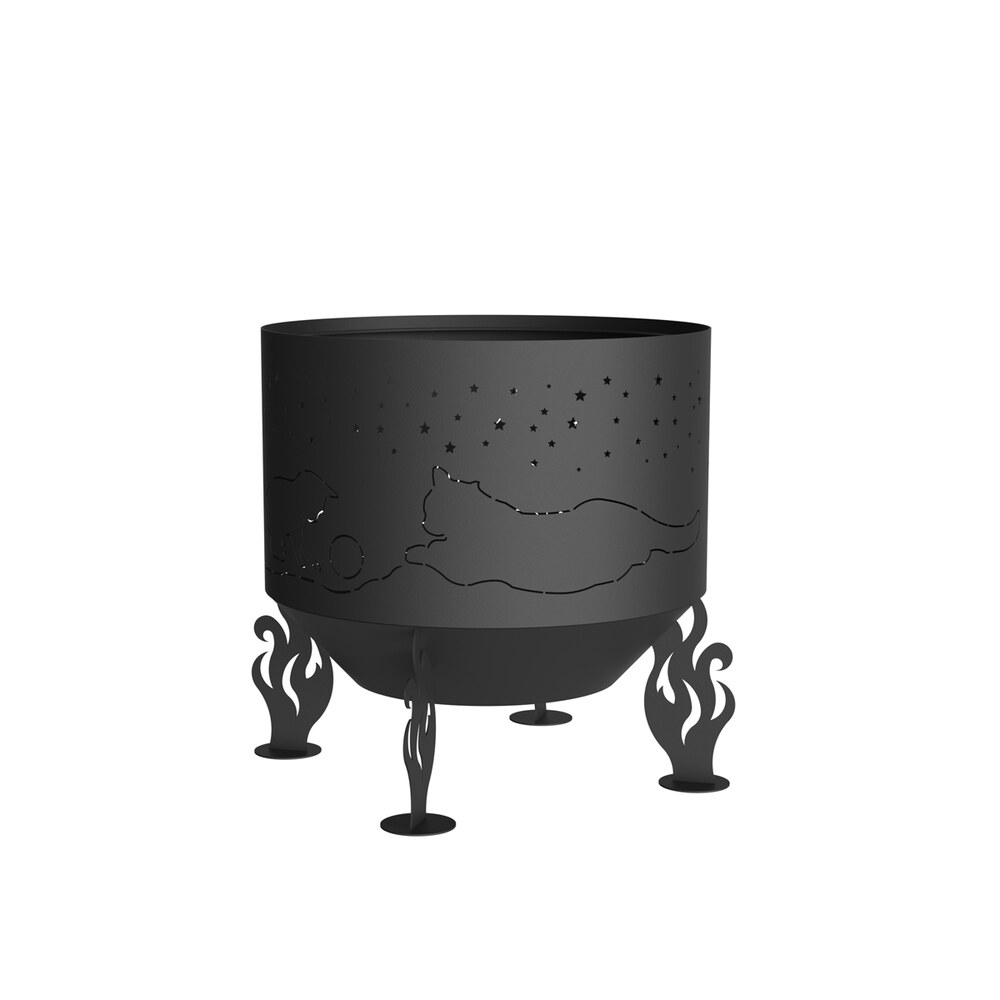 Костровая чаша Коты и звезды 600 мм коническое дно 4 ножки костровая чаша олени 600 мм коническое дно 4 ножки