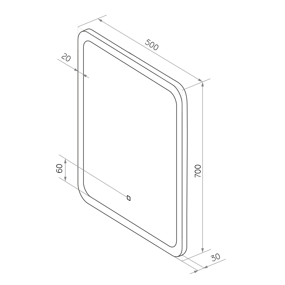 

Зеркало с подсветкой прямоугольное  см с сенсорным включением Continent Horta (ЗЛП2397, Серебро