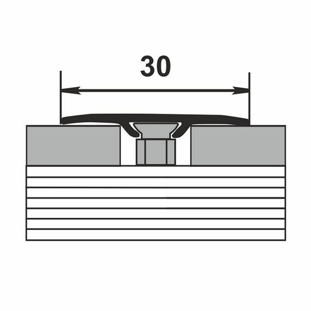 Порог алюминиевый одноуровневый стык 30х900 мм дуб мокко Вид№2