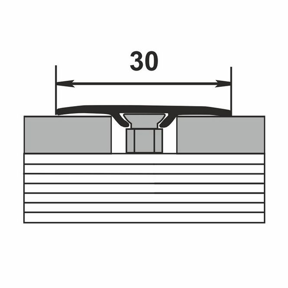 Порог алюминиевый одноуровневый стык 30х900 мм орех Вид№5