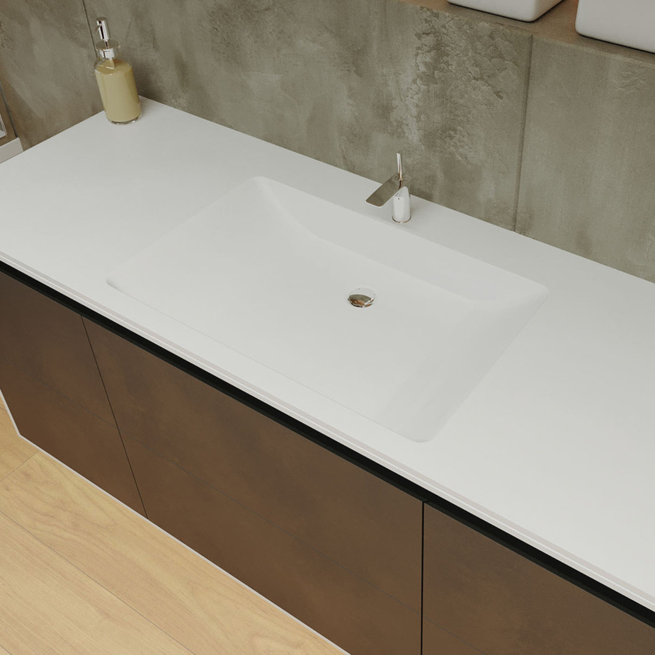 Раковина для тумбы Esse IN F 850/1 литьевой мрамор 85x60х13 см белая ...