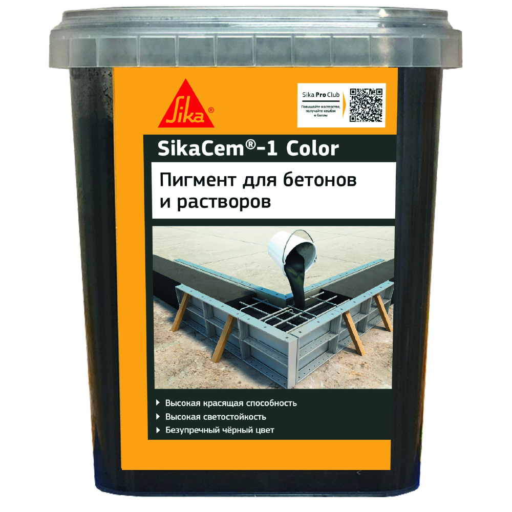 фото Краситель для бетона для кладочных и штукатурных смесей sika sikacem-1 черный 1 кг