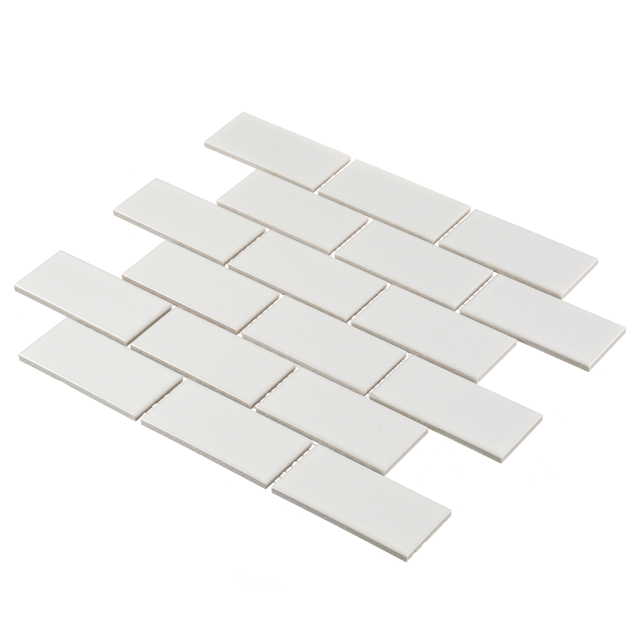 Мозаика Starmosaic Brick White Glossy белая керамическая 294х288х4,5 мм глянцевая Вид№5