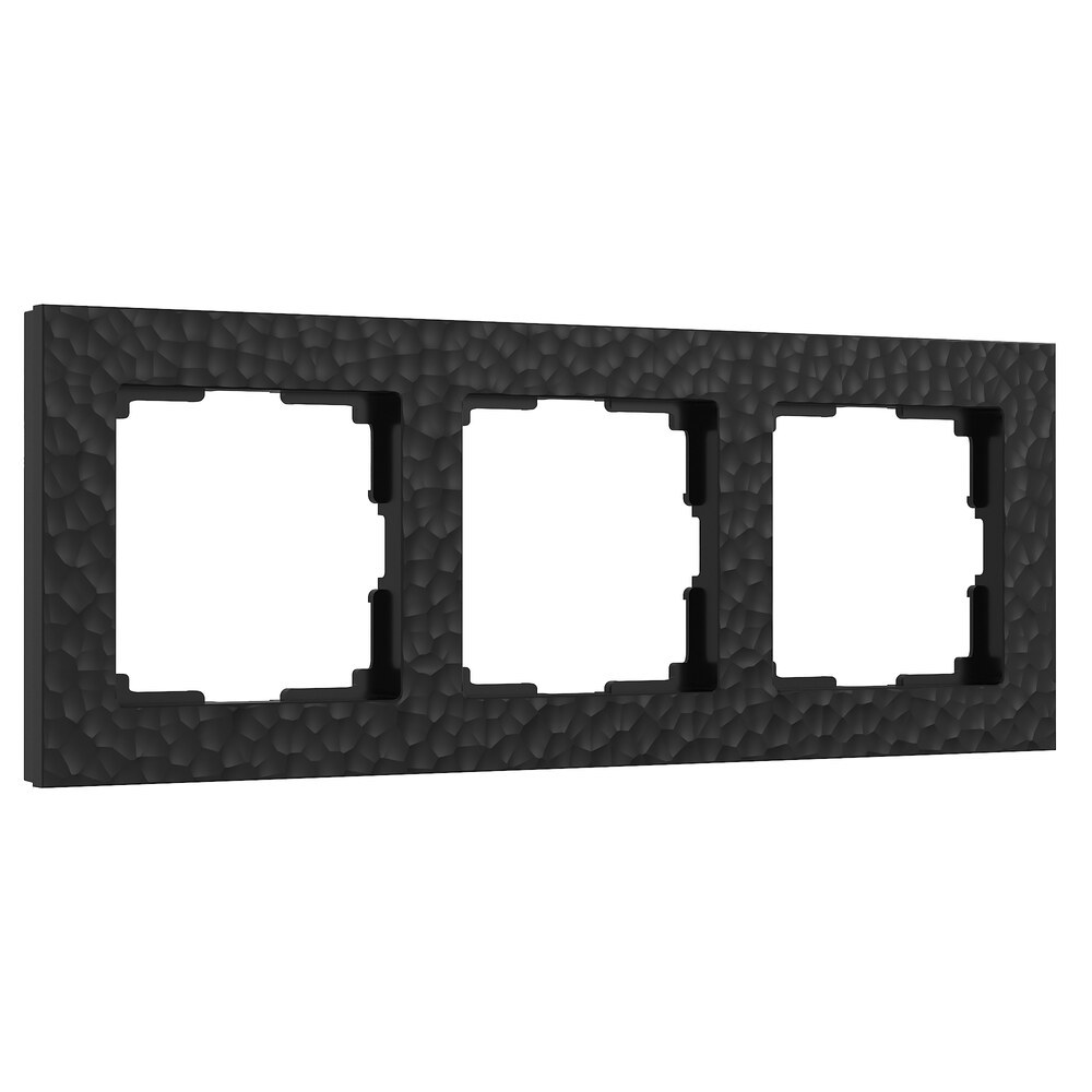 рамка werkel hammer a052531 пятиместная универсальная черная ip20 Рамка Werkel Hammer трехместная черная (a052521)
