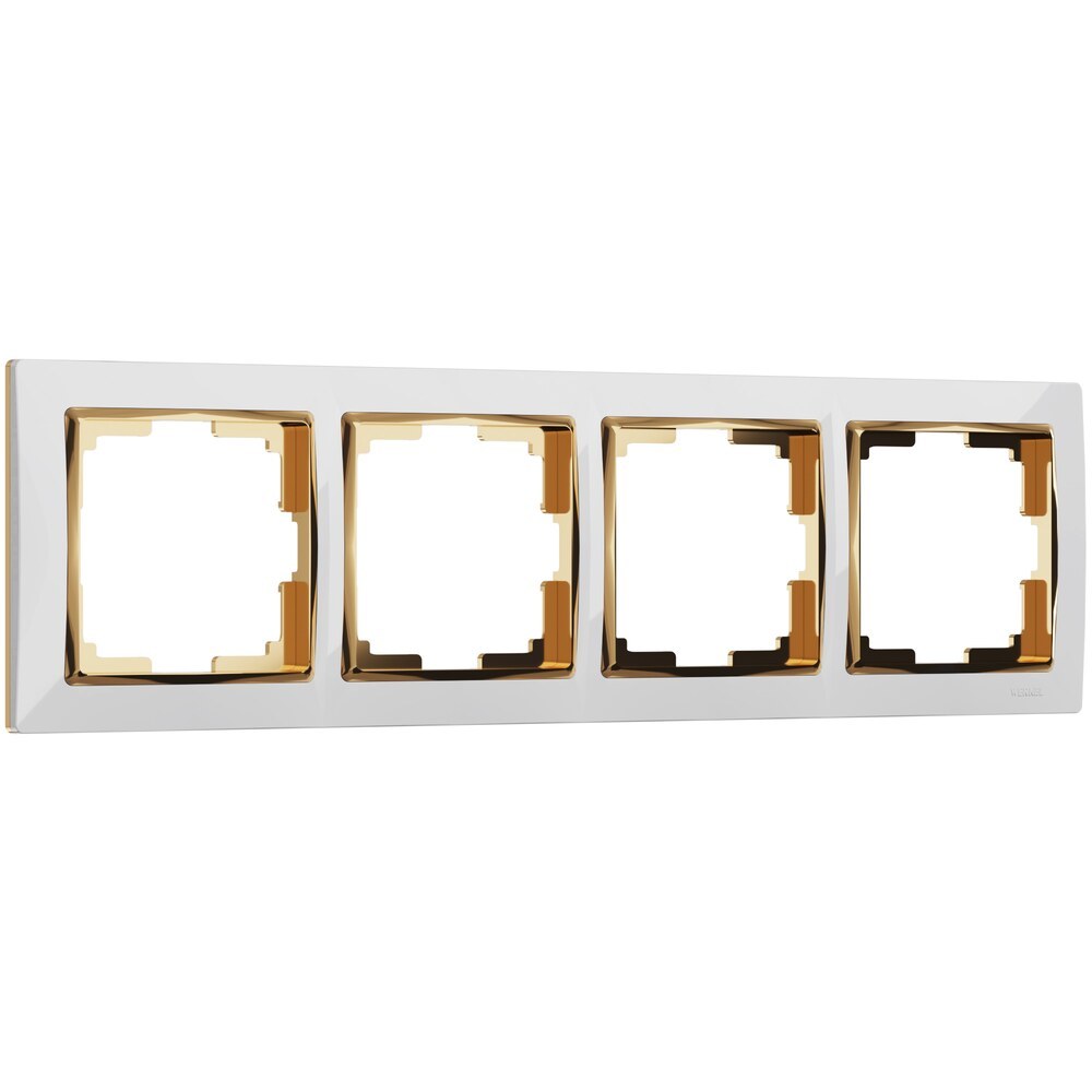 рамка werkel acrylic четырехместная белая a062131 Рамка Werkel Snabb четырехместная золото/белая (a051660)