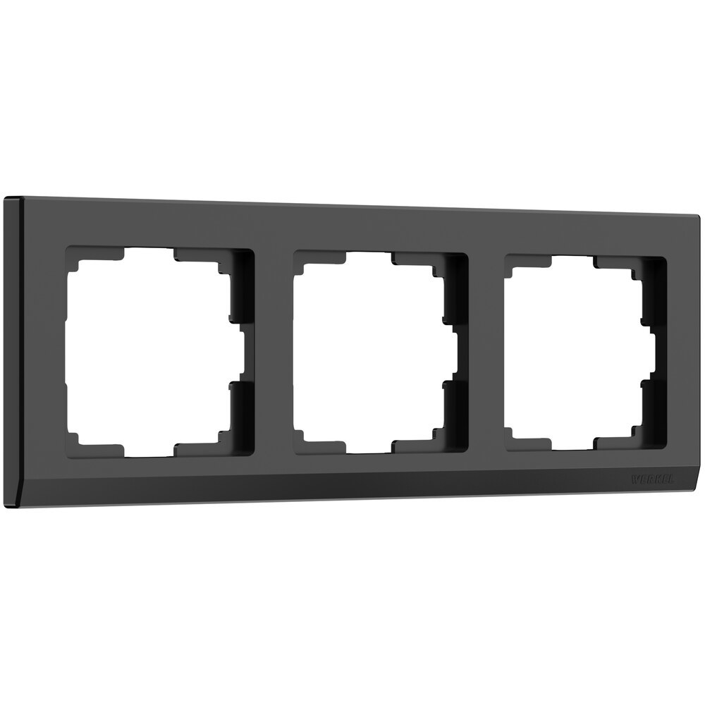 Рамка Werkel Stark трехместная черная (a050925) рамка werkel stark трехместная серебряная матовая a063455