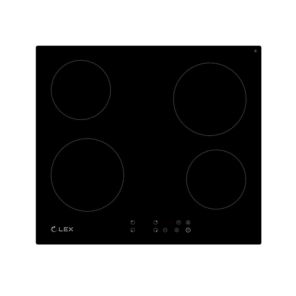 Варочная панель электрическая Lex EVH 640 4 конфорки черная варочная панель электрическая lex evh 430a 3 конфорки черная