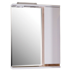 Зеркальный шкаф АСБ-Мебель Марко 600 мм с подсветкой белый/дуб золотой